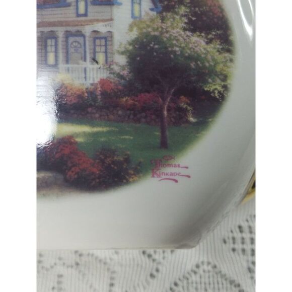 VTG Thomas Kinkade Teapot "Home Is Where The Heart Is II" CottageCore  Chic Deco - Picture 12 of 12